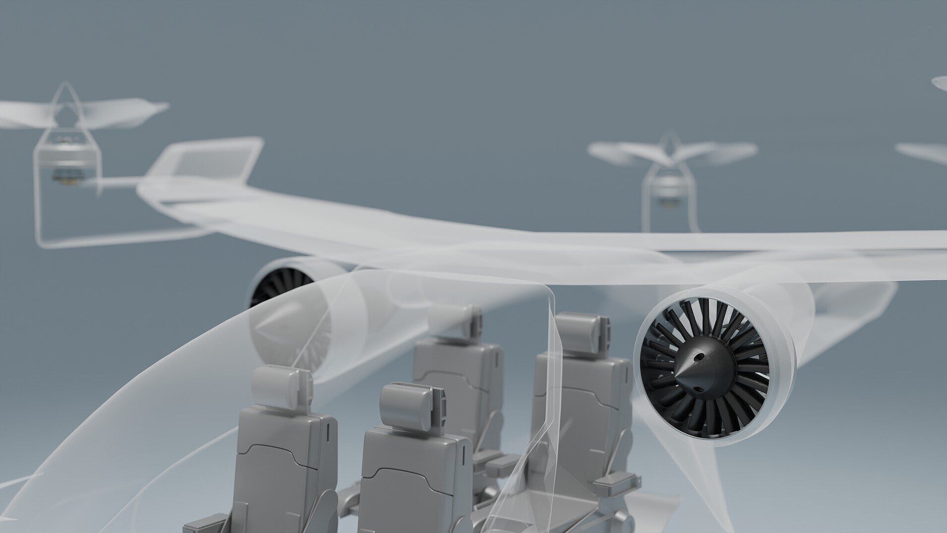 Elektrischer Flugzeug-Fan von Silver Atena für Urban-Air-Mobility-Anwendungen.
