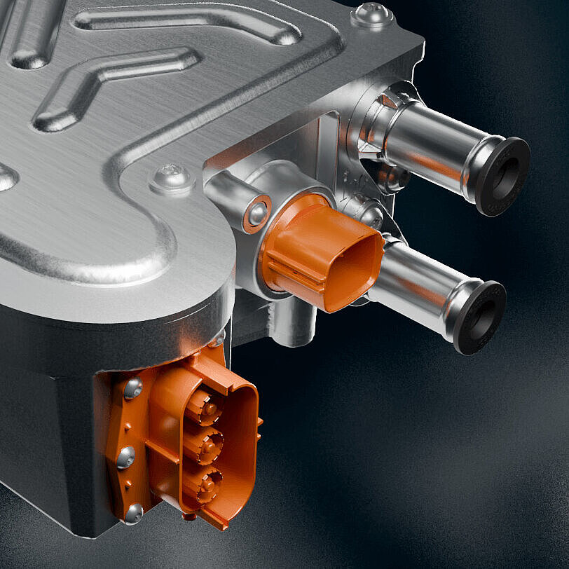 Detailansicht des Hochdrehzahlinverters von Silver Atena für elektrische Turbolader.