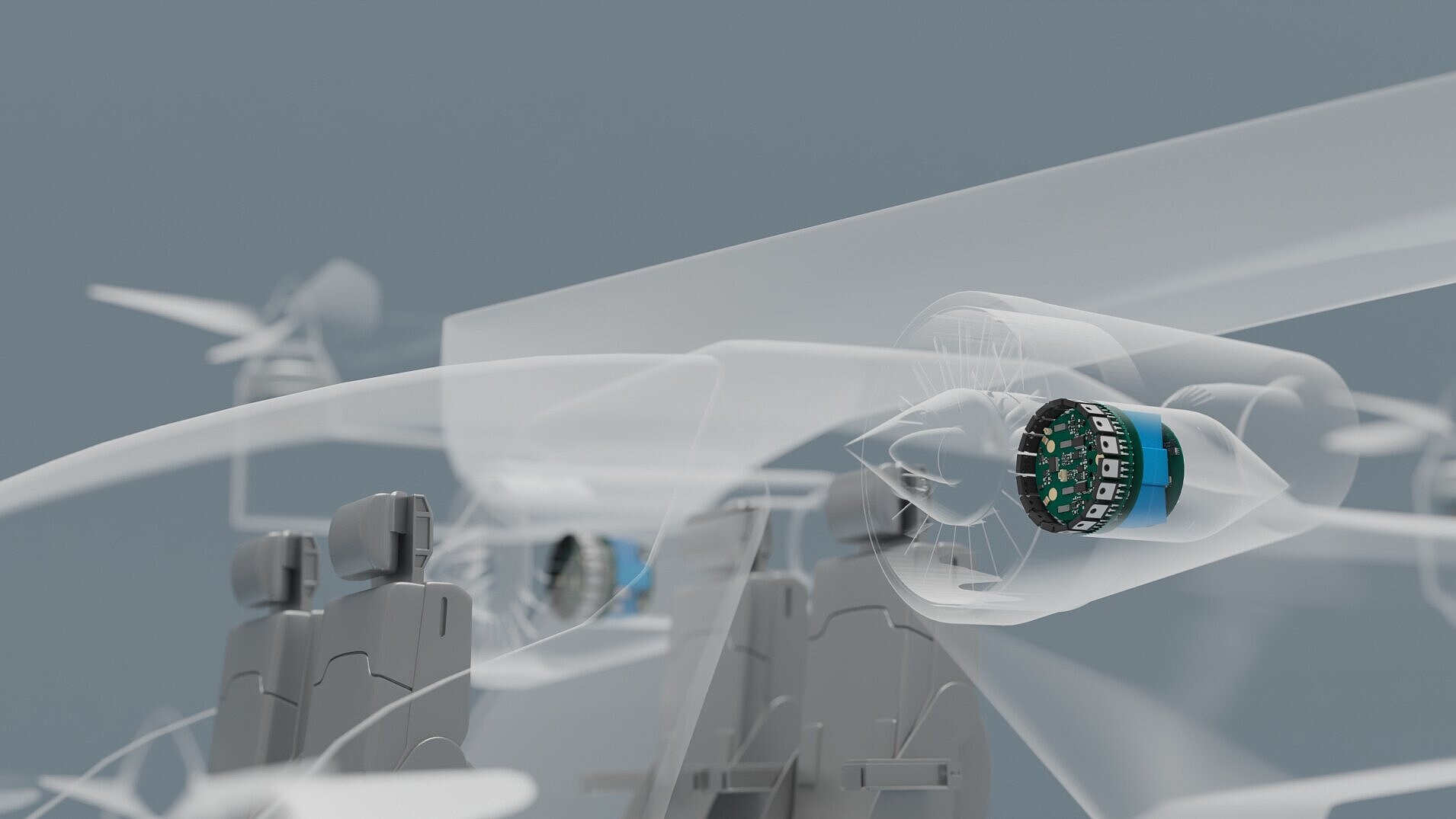 Aero-Antriebsinverter von Silver Atena im elektrischen Flugantrieb eines eVTOL integriert.