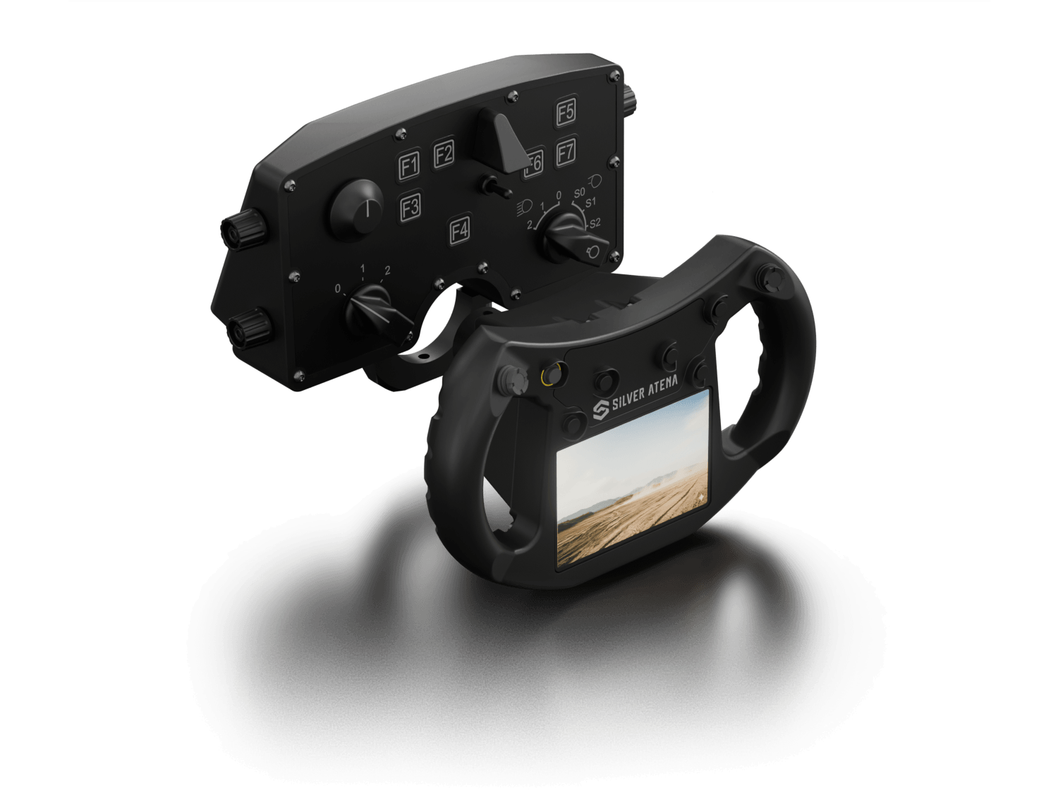 Zentrale Bedieneinheit für Defence-Anwendungen mit Display, Bedienelementen und robustem Design.